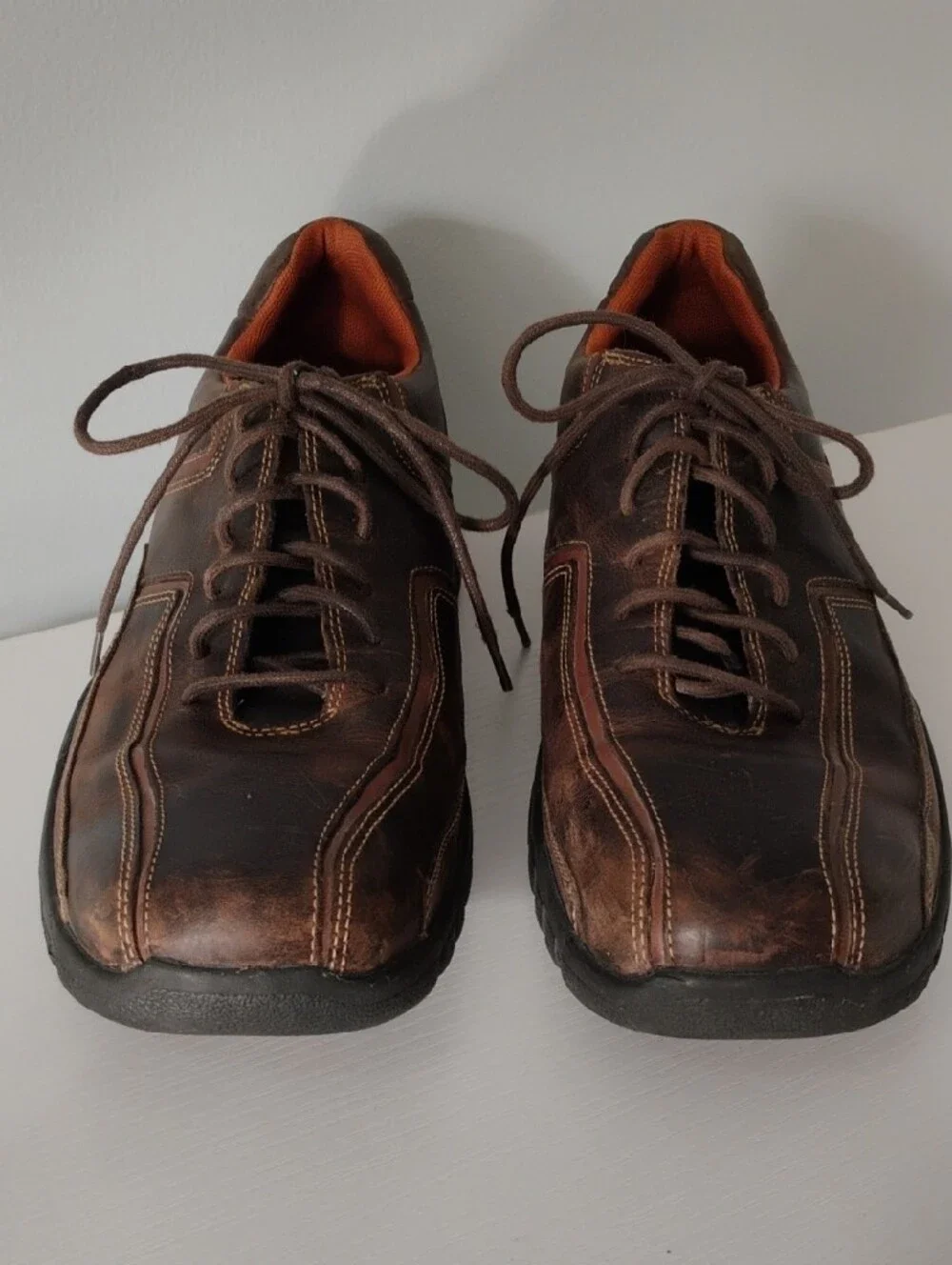 Rockport XCS Brown Leather Men’s Casual Slip-On Lace Shoes 12M